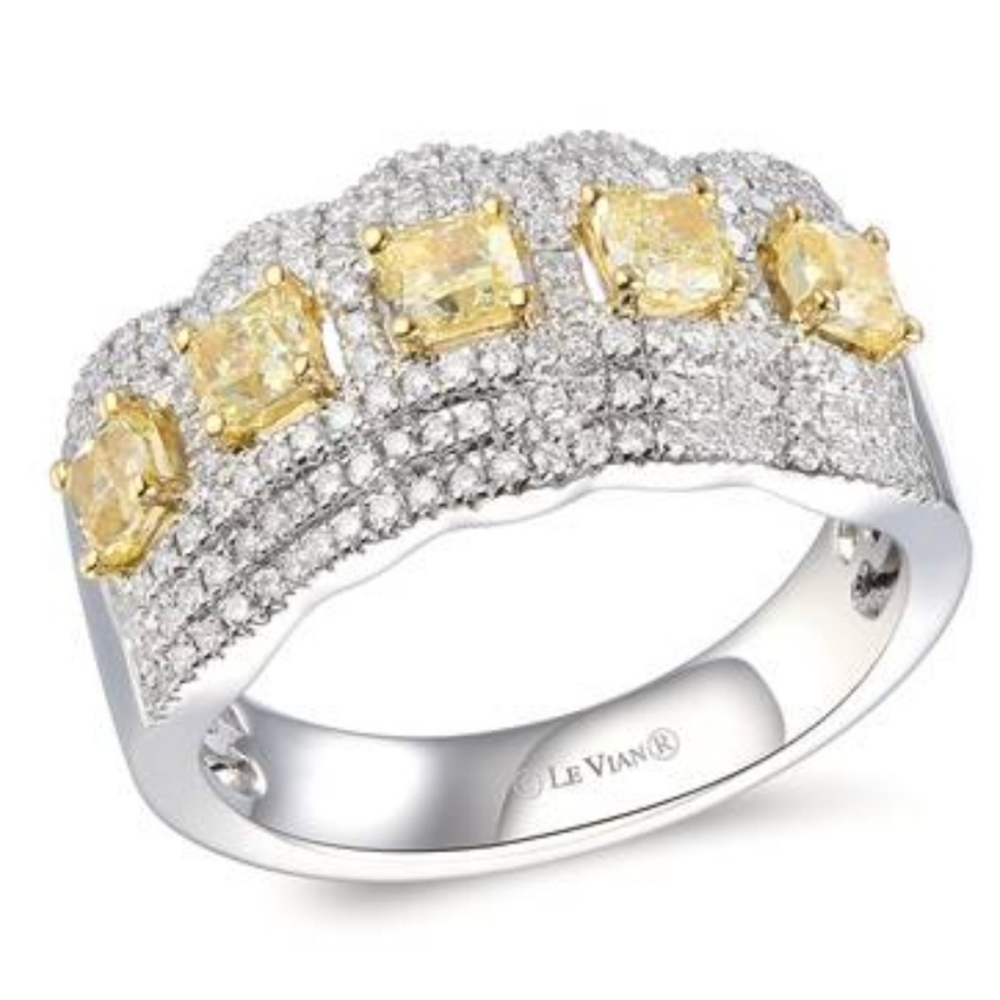 Le Vian Silver Ring with Yellow Diamonds